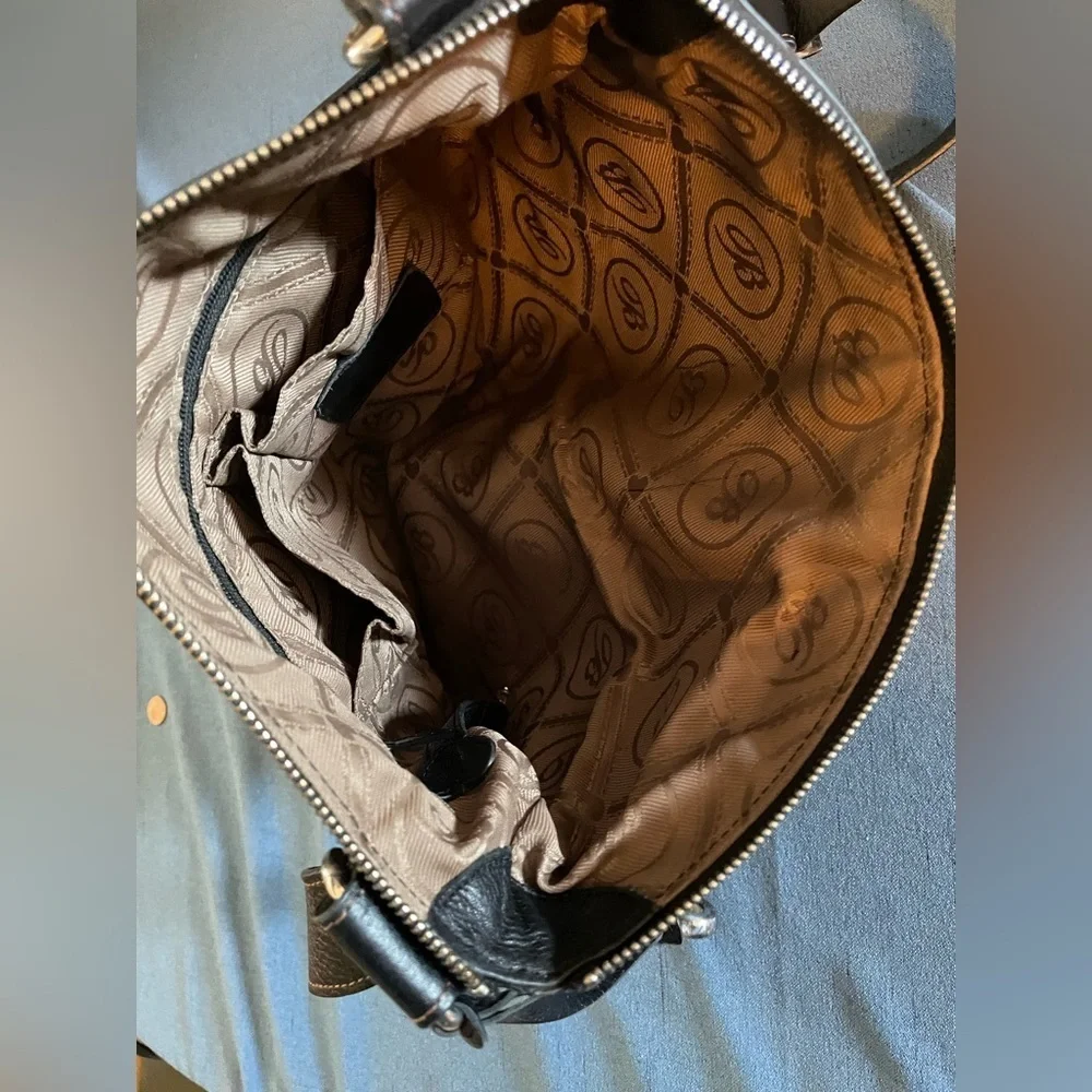 Brighton Leather Shoulder Bag, Chocolate Brown, EUC